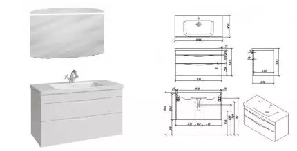 Мебель для ванной подвесная «Caprigo» Ленто 100 бланж