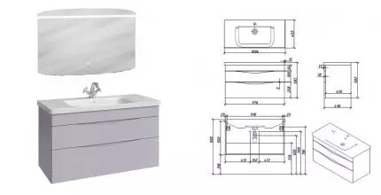 Мебель для ванной подвесная «Caprigo» Ленто 100 стилл