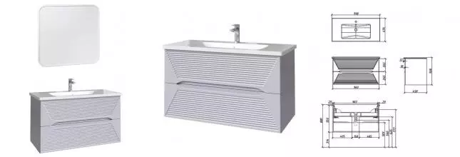 Мебель для ванной подвесная «Caprigo» Модо Терца 100 стилл