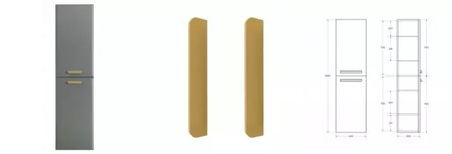 Пенал «Cezares» Eco-cer-n 40 серо-зелёный матовый/ручка сатиновое золото универсальный