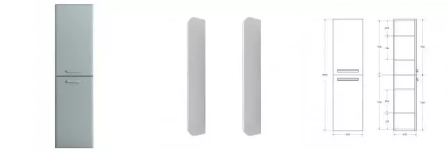 Пенал «Cezares» Eco-cer-n 40 серо-голубой матовый/ручка сатин универсальный