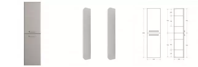 Пенал «Cezares» Eco-cer-n 40 серо-бежевый матовый/ручка сатин универсальный