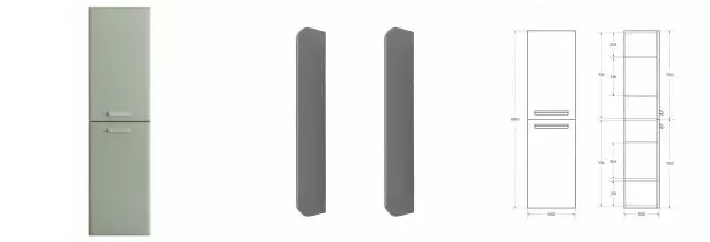 Пенал «Cezares» Eco-cer-n 40 светло-зелёный матовый/ручка серая универсальный