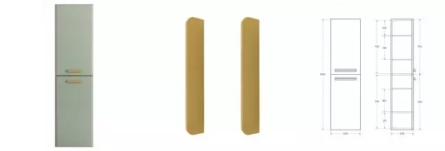 Пенал «Cezares» Eco-cer-n 40 светло-зелёный матовый/ручка сатиновое золото универсальный