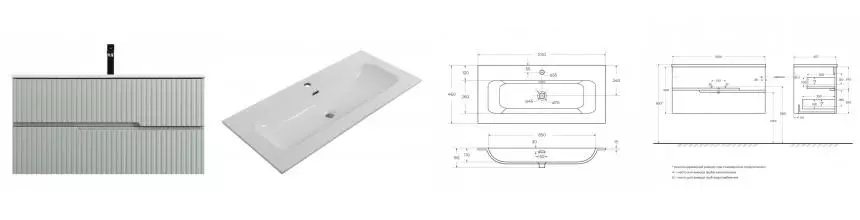 Тумба с раковиной «Cezares» Duet-n 100 (CZR-8073-100) подвесная зелёная жемчужная Тумба с раковиной «Cezares» Duet-n 100 (CZR-8073-100) подвесная зелёная жемчужная