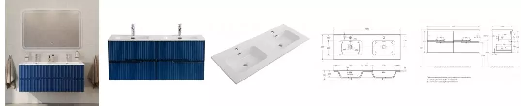 Мебель для ванной подвесная «Cezares» Duet-N 120 с 4 ящиками Sapfiro Мебель для ванной подвесная «Cezares» Duet-N 120 с 4 ящиками Sapfiro