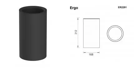 Мусорное ведро «Whitecross» Ergo ER2282BL 4 л чёрное матовое