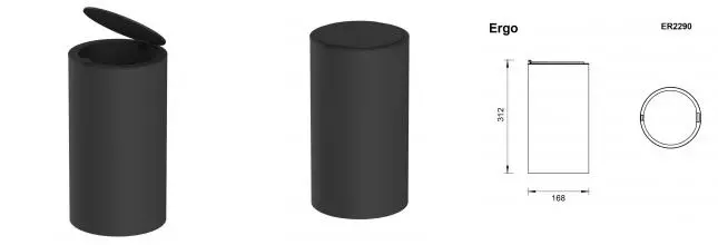 Мусорное ведро «Whitecross» Ergo ER2290BL 4 л чёрное матовое