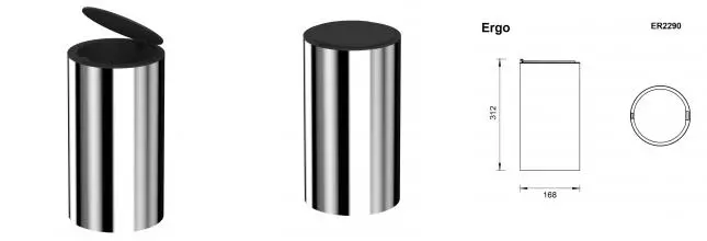 Мусорное ведро «Whitecross» Ergo ER2290CR 4 л хром