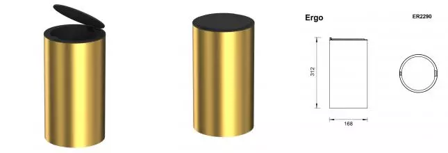 Мусорное ведро «Whitecross» Ergo ER2290GLB 4 л брашированное золото