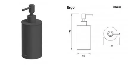Дозатор для мыла «Whitecross» Ergo ER2246BL на стол чёрный матовый Дозатор для мыла «Whitecross» Ergo ER2246BL на стол чёрный матовый