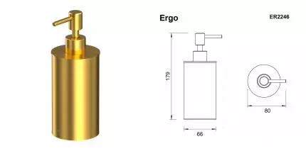 Дозатор для мыла «Whitecross» Ergo ER2246GLB на стол брашированное золото