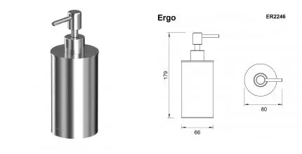 Дозатор для мыла «Whitecross» Ergo ER2246NIB на стол брашированный никель