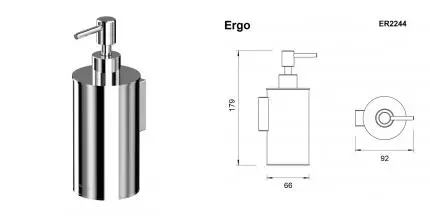 Дозатор для мыла «Whitecross» Ergo ER2244CR на стену хром