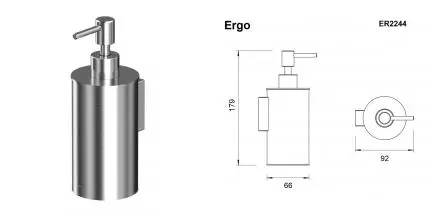 Дозатор для мыла «Whitecross» Ergo ER2244NIB на стену брашированный никель