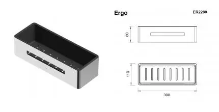 Полка в ванну «Whitecross» Ergo ER2280CR на стену хром