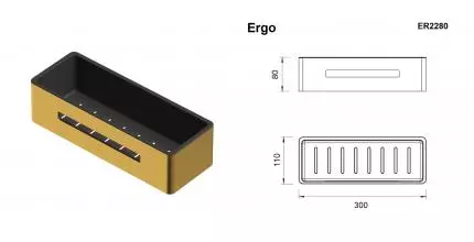 Полка в ванну «Whitecross» Ergo ER2280GLB на стену брашированное золото