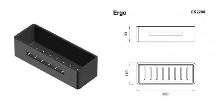 Полка в ванну «Whitecross» Ergo ER2280GM на стену оружейная сталь