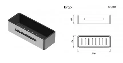 Полка в ванну «Whitecross» Ergo ER2280NIB на стену брашированный никель