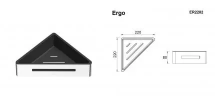 Угловая полка в ванну «Whitecross» Ergo ER2282CR на стену хром
