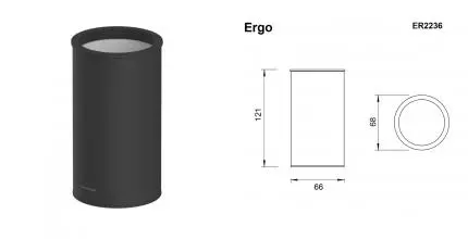 Стакан для зубных щёток «Whitecross» Ergo ER2236BL на стол чёрный матовый