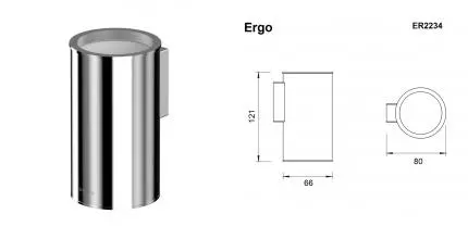 Стакан для зубных щёток «Whitecross» Ergo ER2234CR на стену хром