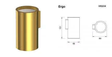 Стакан для зубных щёток «Whitecross» Ergo ER2234GLB на стену брашированное золото