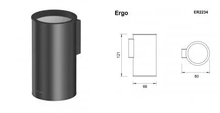 Стакан для зубных щёток «Whitecross» Ergo ER2234GM на стену оружейная сталь