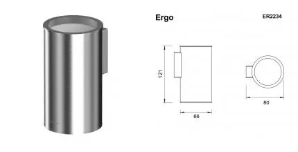 Стакан для зубных щёток «Whitecross» Ergo ER2234NIB на стену брашированный никель