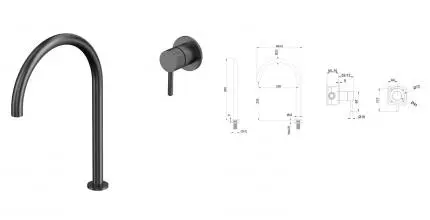 Смеситель для раковины «Whitecross» Y Y1219GM оружейная сталь