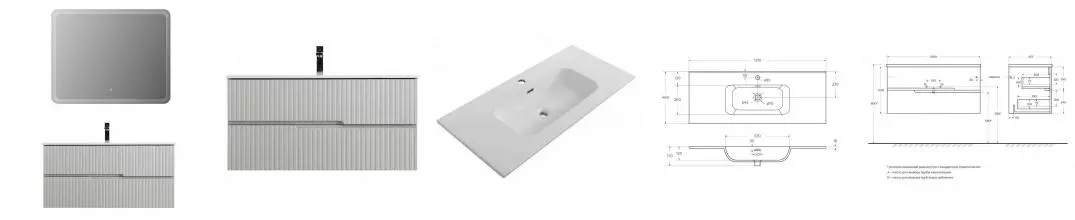 Мебель для ванной подвесная «Cezares» Duet-n 100 серая жемчужная