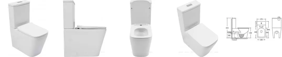 Унитаз компакт безободковый «Aquanet» Tavr 3.0 C1/Tavr 3.0 C2 367945/367946 белый с сиденьем дюропласт с микролифтом белое