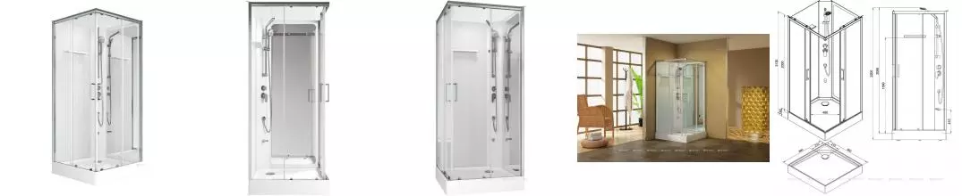 Душевая кабина «Aquanet» Passion S 3.0  90/90 низкий поддон прозрачная/белая-зеркало без крыши