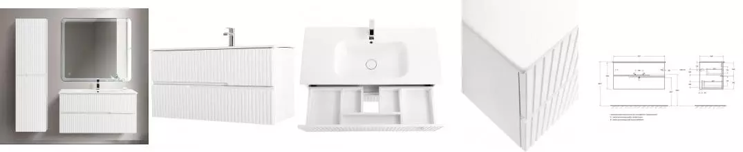 Мебель для ванной подвесная «Cezares» Duet 100 Bianco Lucido