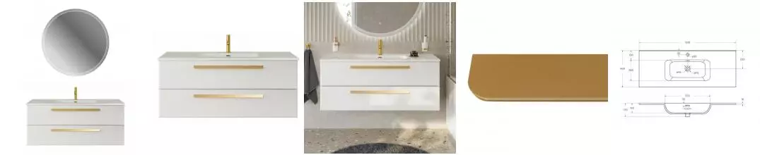 Мебель для ванной подвесная «Cezares» Eco-cer-n 120 Bianco Lucido