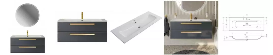 Мебель для ванной подвесная «Cezares» Eco-cer-n 120 Grafito