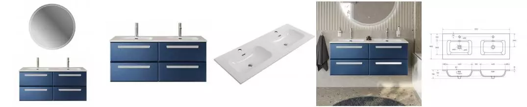 Мебель для ванной подвесная «Cezares» Eco-cer-n 120 с 4 ящиками Sapfiro