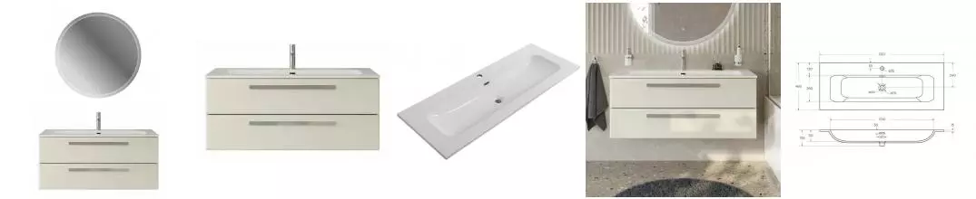 Мебель для ванной подвесная «Cezares» Eco-cer-n 120 Альпака Брашированная