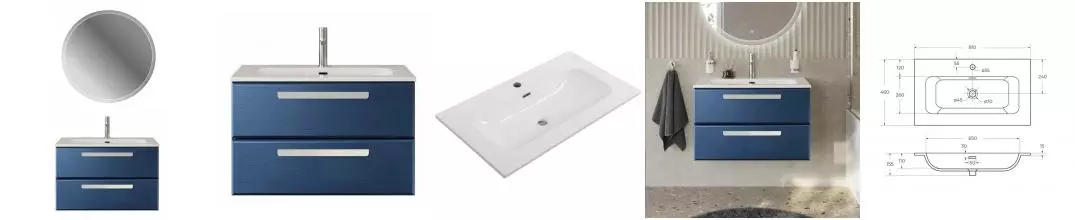 Мебель для ванной подвесная «Cezares» Eco-cer-n 80 Sapfiro