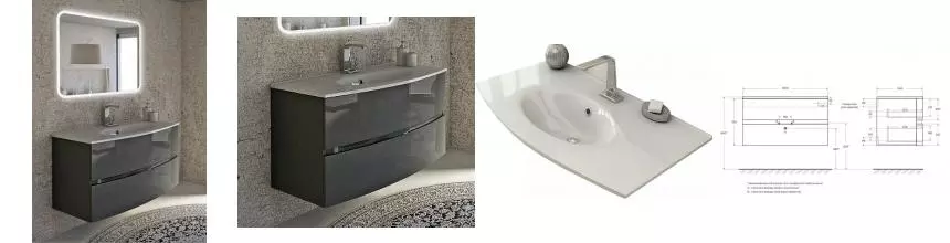 Мебель для ванной подвесная «Cezares» Dalila 100 Antracite