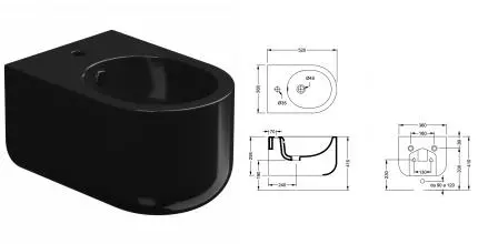 Биде подвесное GSG Petra PEBISO002, чёрный глянцевый, шт PEBISO002 · GSG, PEBISO002 Биде подвесное GSG Petra PEBISO002, чёрный глянцевый, шт PEBISO002 · GSG, PEBISO002