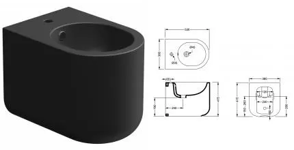 Биде приставное GSG Petra PEBI01003, чёрный матовый, шт PEBI01003 · GSG, PEBI01003 Биде приставное GSG Petra PEBI01003, чёрный матовый, шт PEBI01003 · GSG, PEBI01003