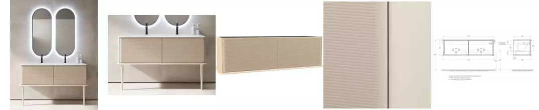 Мебель для ванной подвесная «Cezares» Idra 144 Cotone