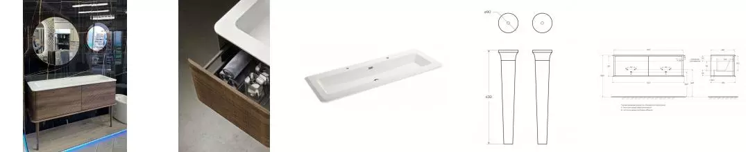 Мебель для ванной подвесная «Cezares» Idra 144 Noce