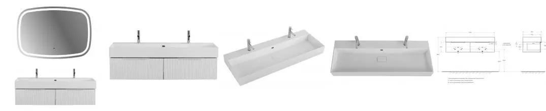 Мебель для ванной подвесная «Cezares» Premium Plisse 120 с 2 ящиками Bianco opaco