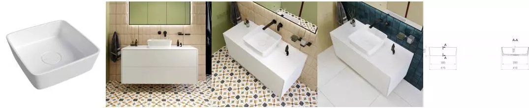 Раковина «Kupala» Kapa 41/41 искусственный камень белая матовая