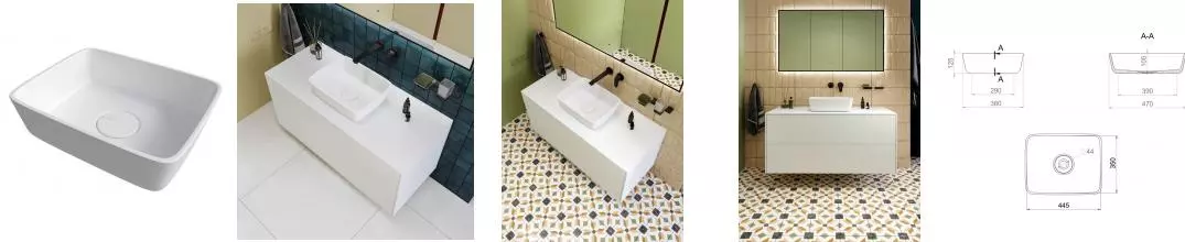 Раковина «Kupala» Pira 47/38 искусственный камень белая матовая