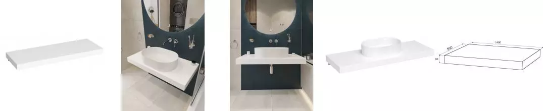 Мебельная столешница «Kupala» Plato 140 искусственный камень Мебельная столешница «Kupala» Plato 140 искусственный камень