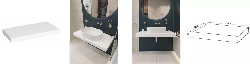 Мебельная столешница «Kupala» Plato 100 искусственный камень