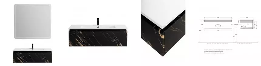 Мебель для ванной подвесная «Cezares» Slider 100 чёрный фьюжн